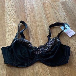 Rosa faia Colette Black Lace Underwire Bra 32F nwt